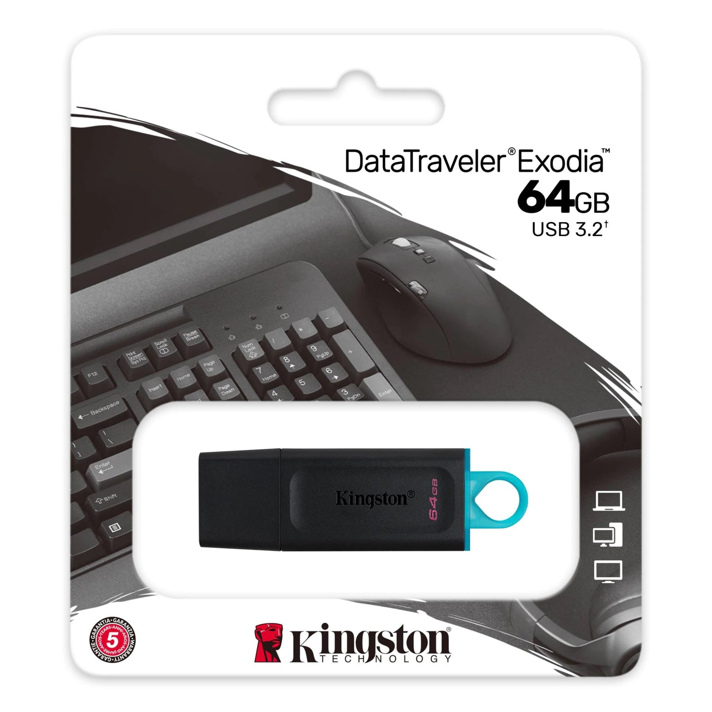 Kingston DT Exodia USB-A 3.2 External Memory, 64Gb DTX/64GB