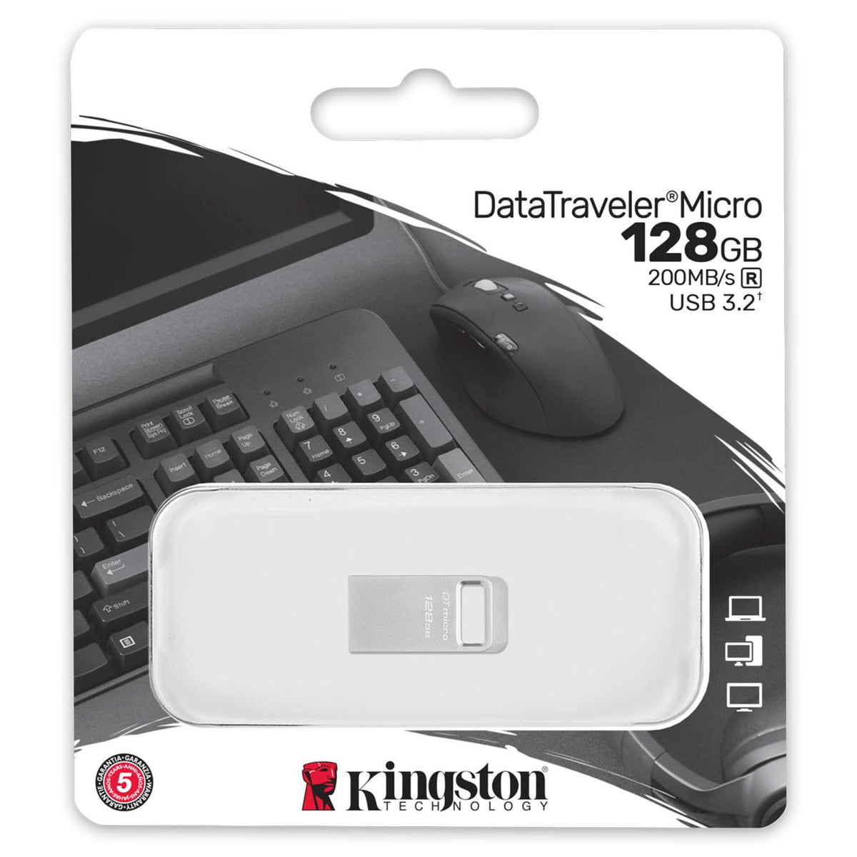 Kingston Micro G2 External USB-A 3.2 Memory, 128Gb DTMC3G2/128GB