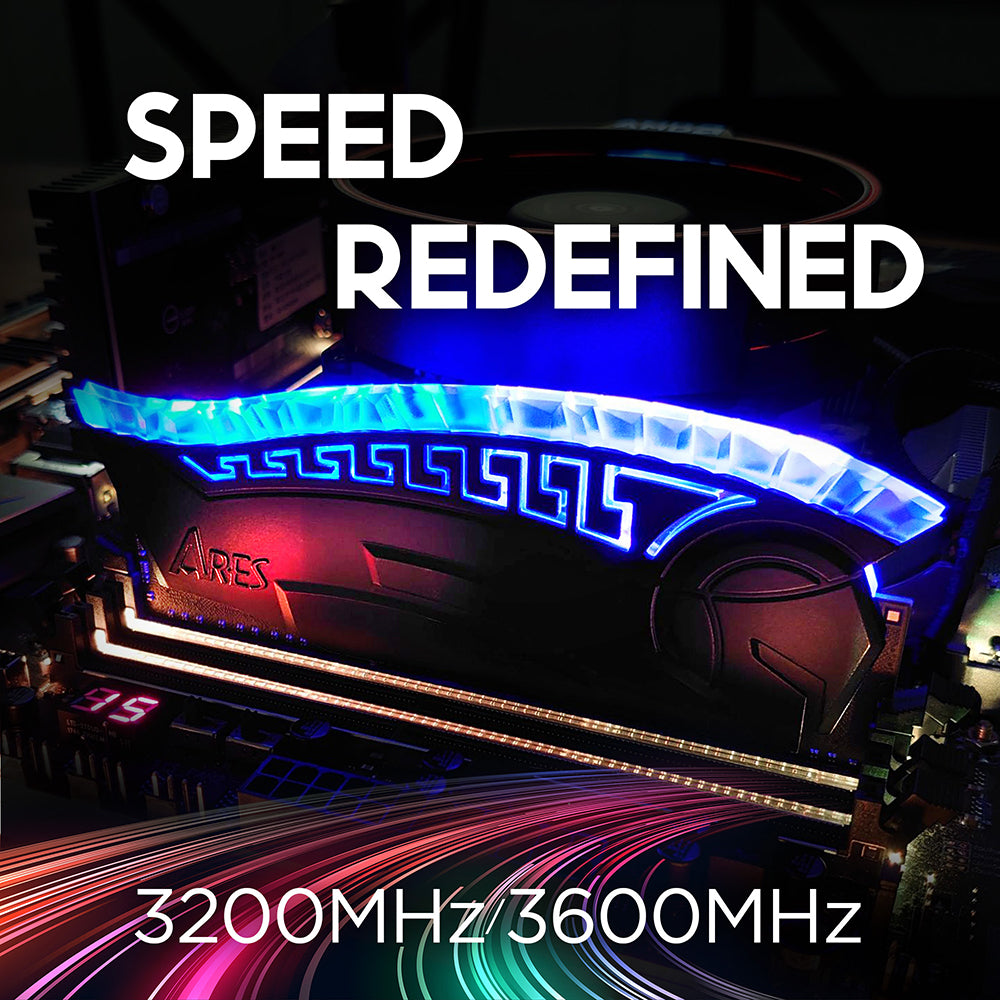 Dato Ares Armor RAM Memory, DDR4, RGB, 8GB, 3200MHz, CL16, Black