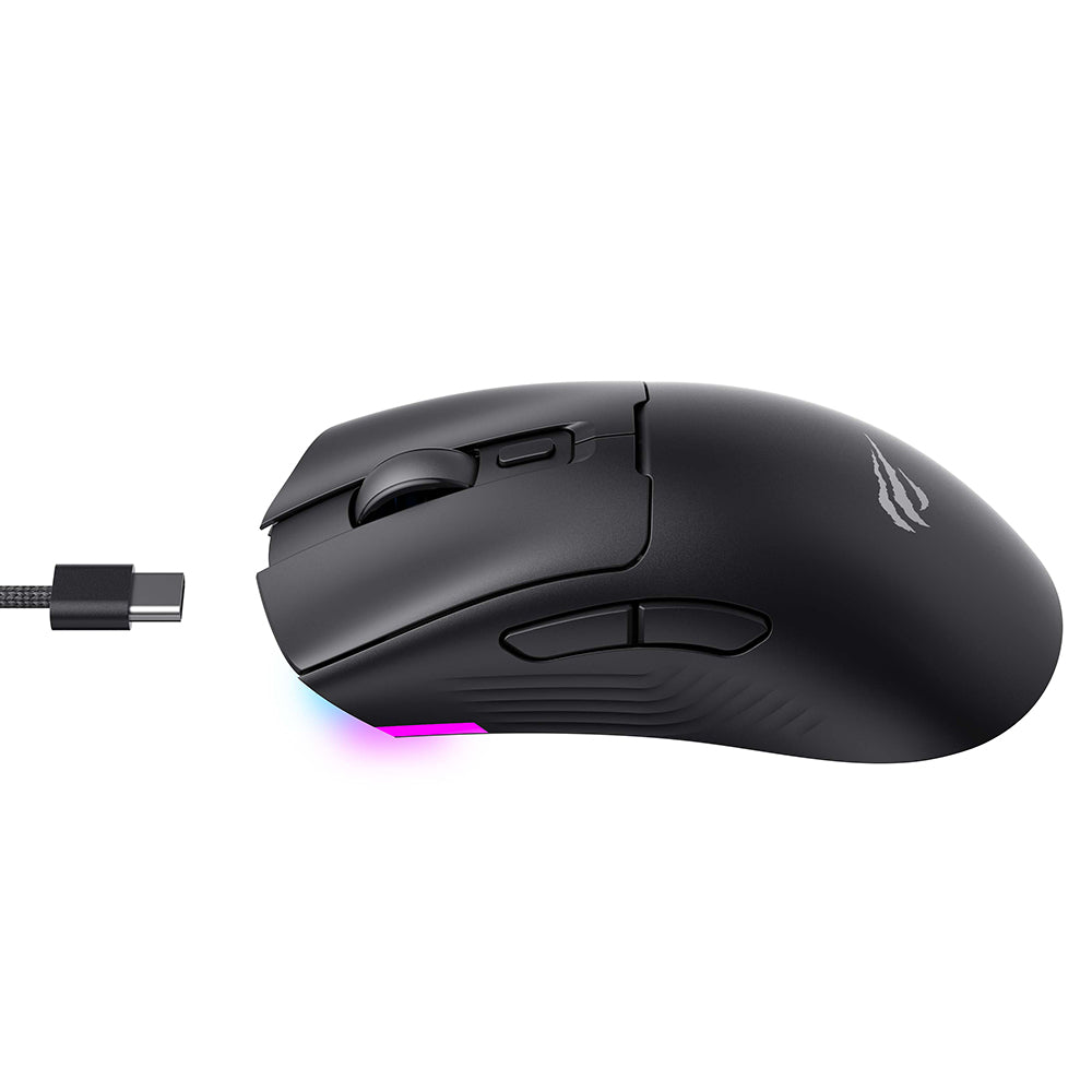 Wireless Gaming Mouse HAVIT MS966WB, 800DPI - 10000DPI, BT / Wi-Fi / Wired, Black