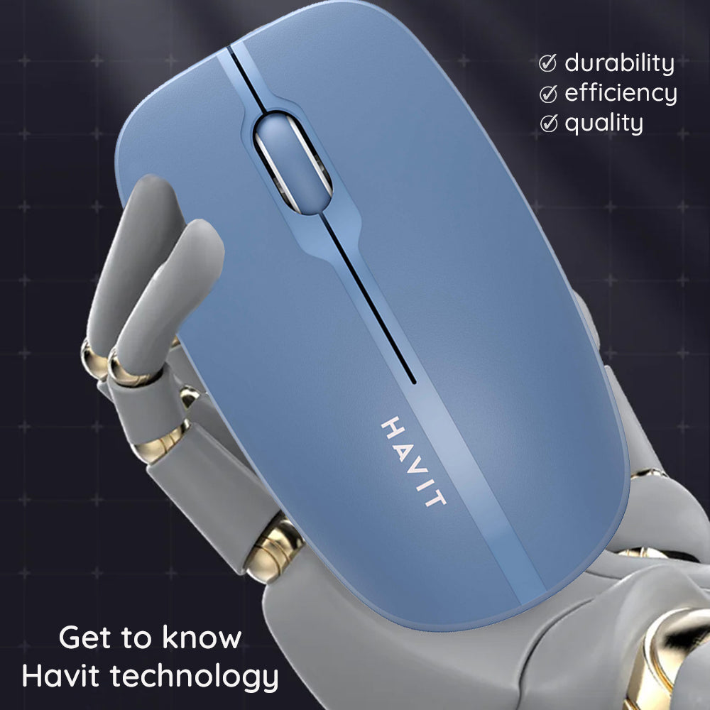 HAVIT MS53WB Wireless Mouse, 1600DPI, Blue