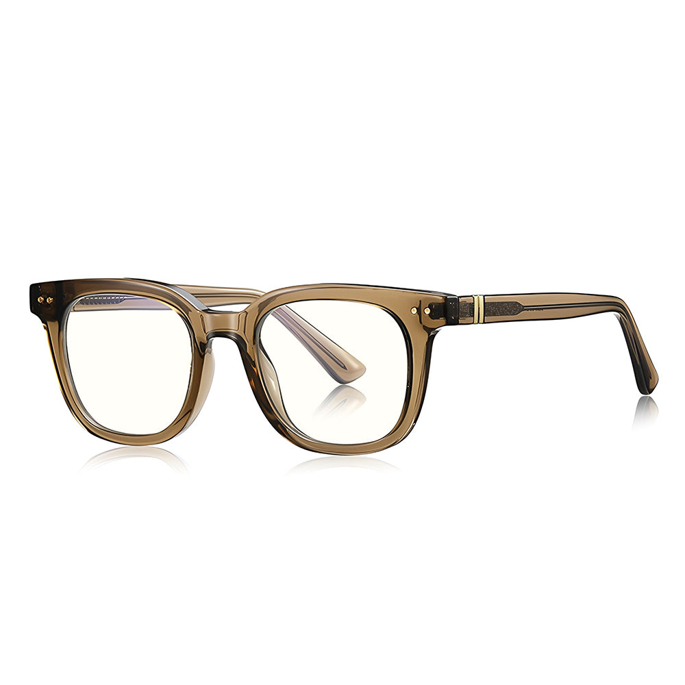 Techsuit 2229 Men's Computer Glasses, Anti-Blue Light, Light Brown