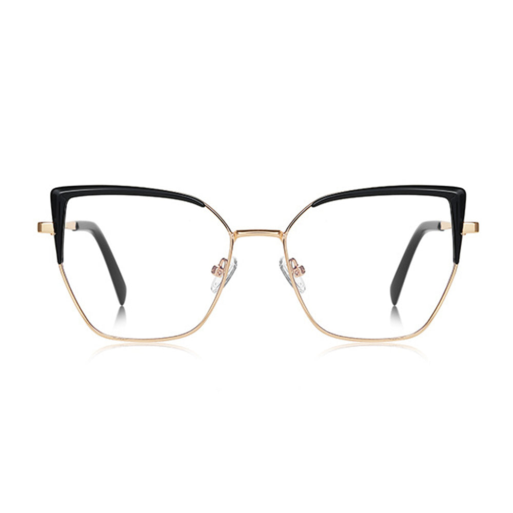 Techsuit 3156 Women's Computer Glasses, Anti-Blue Light, Black Gold