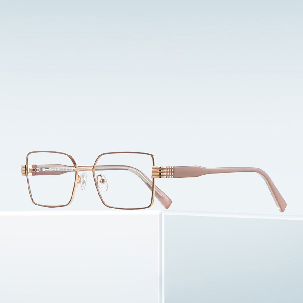 Techsuit 3160 Women's Computer Glasses, Anti-Blue Light, Pink Gold