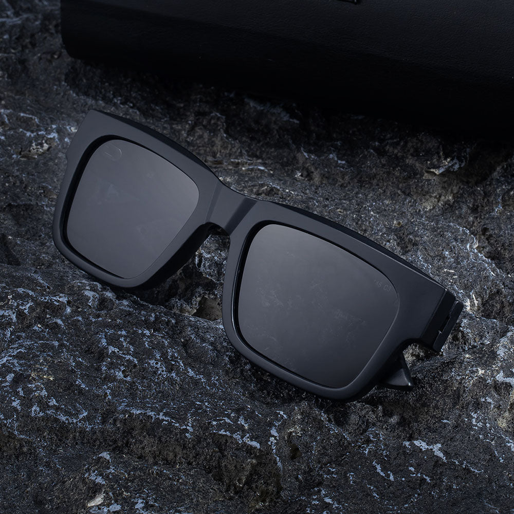 Men's Techsuit 8491 Sunglasses, Polarized, UV Protection, Matte Black Gray