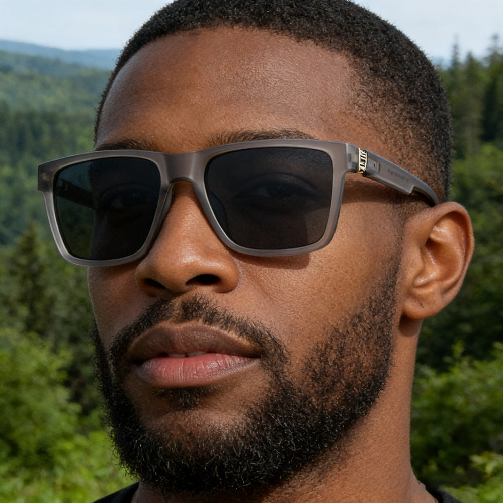Men's Techsuit 8506 Sunglasses, Polarized, UV Protection, Matte Brown Gray