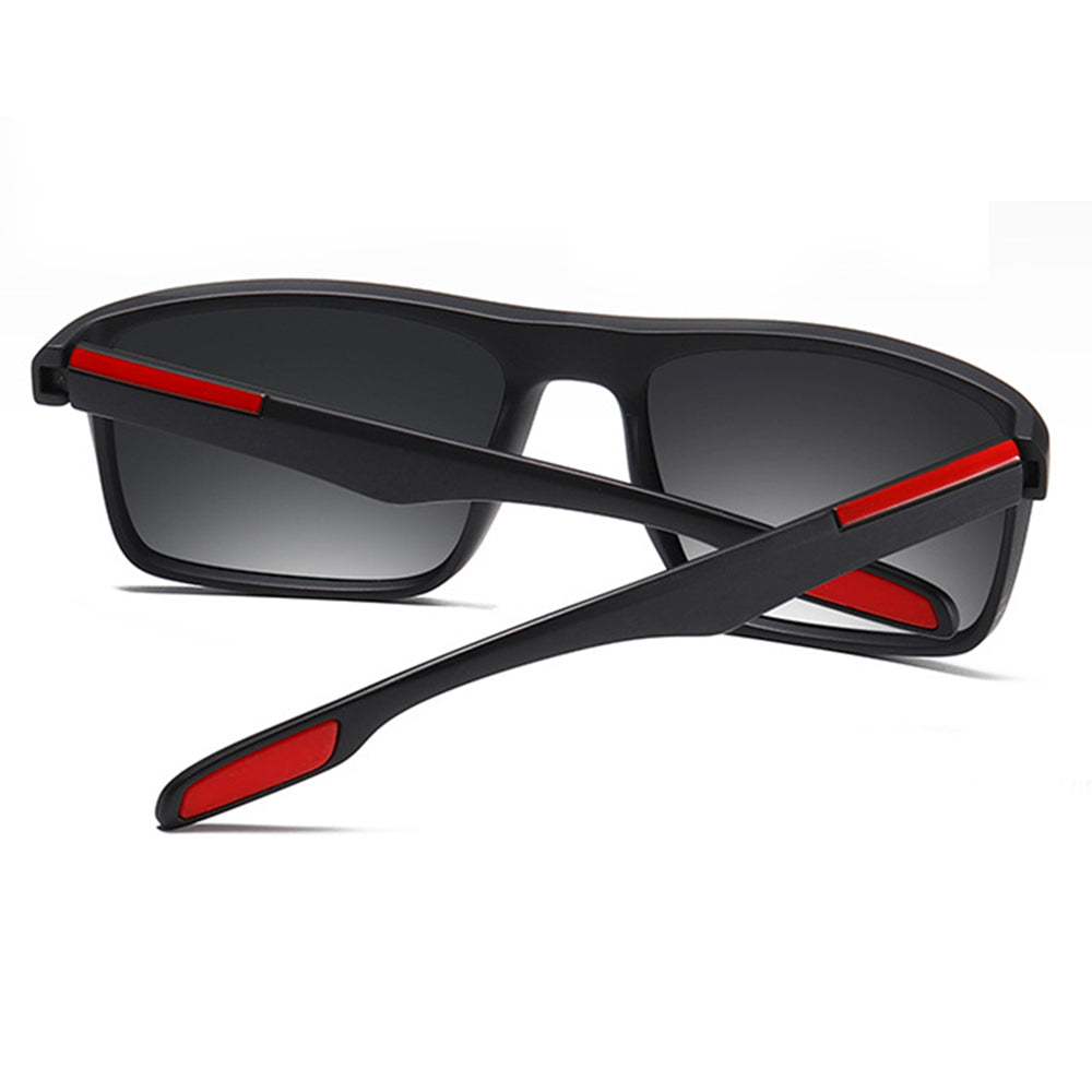 Men's Techsuit TR90 Sunglasses (MM101), Polarized, UV Protection, Matte Black Red