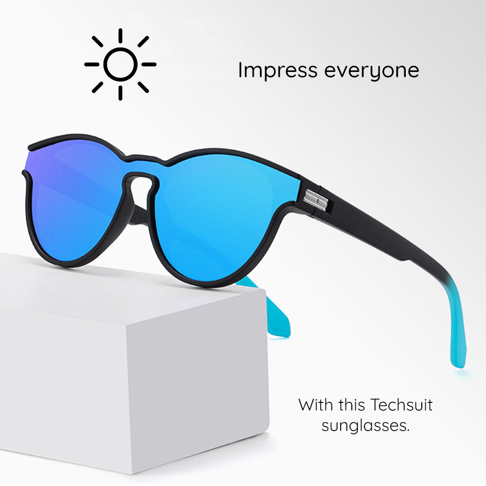 Unisex Techsuit TR7545 Sunglasses, Polarized, UV Protection, Brown