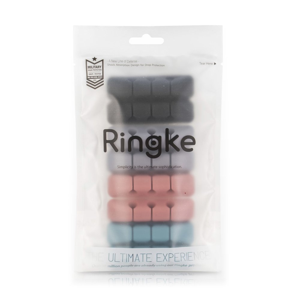 Ringke Cable Organizer, Set of 4, Black