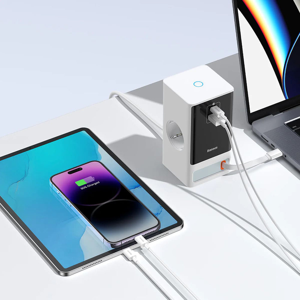 Baseus PowerCombo Extension, 1 x Schuko, White PSLR000602