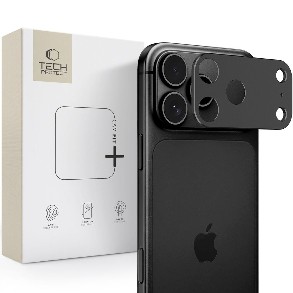 Tech-Protect Camalloy Fit+ Rear Camera Protection Frame for Apple iPhone 18 Pro, Aluminum, Black