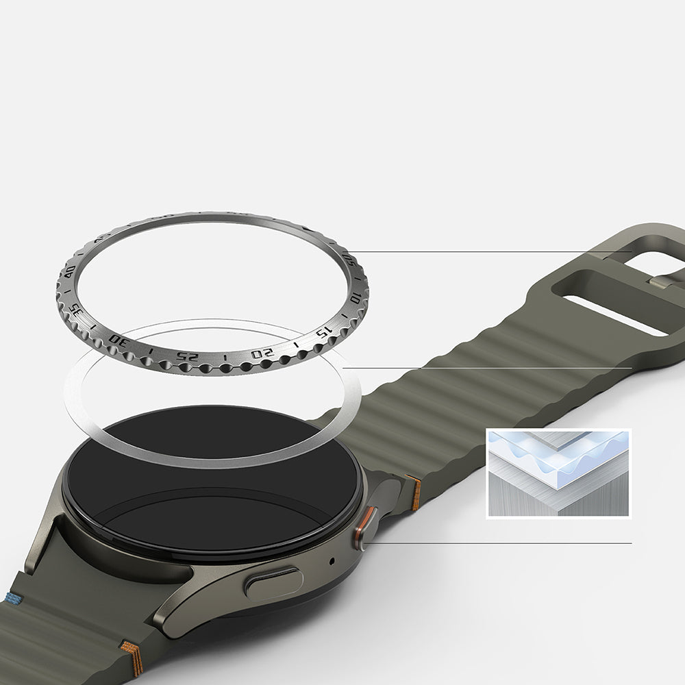 Ringke Styling Protection Frame for Samsung Galaxy Watch7 40mm, Model 5, Silver