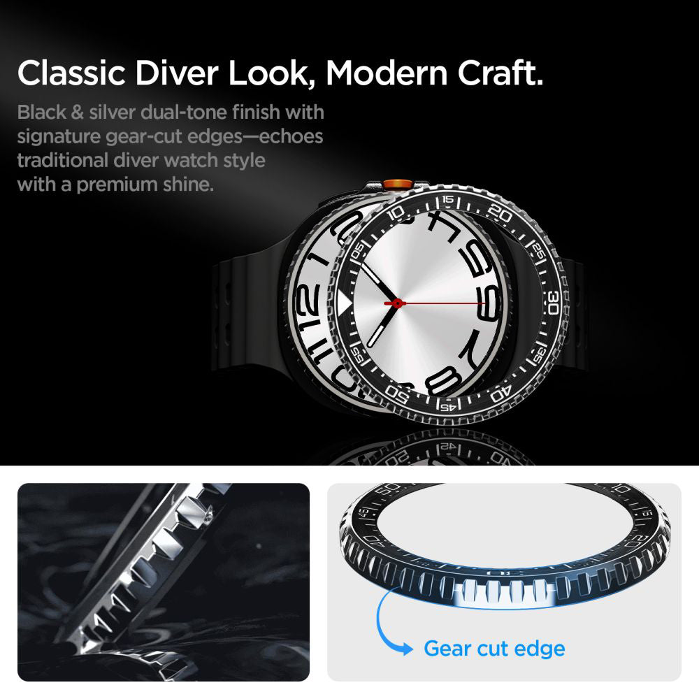 Spigen Tune Pro Diver Protection Frame for Samsung Galaxy Watch8 Classic, Black ACS10016