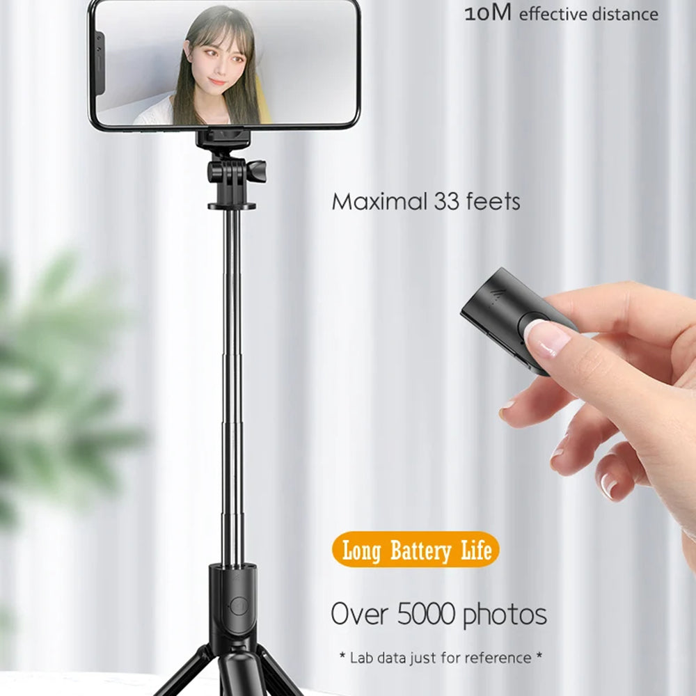 Selfie Stick Bluetooth Techsuit S03, Universal, Black