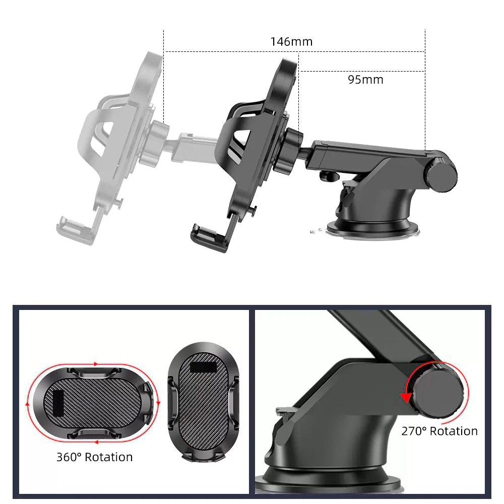 Techsuit S113 Car Holder, Universal, Black