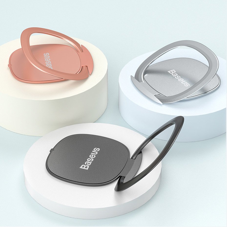 Baseus Invisible Ring Holder, Universal, Silver SUYB-0S