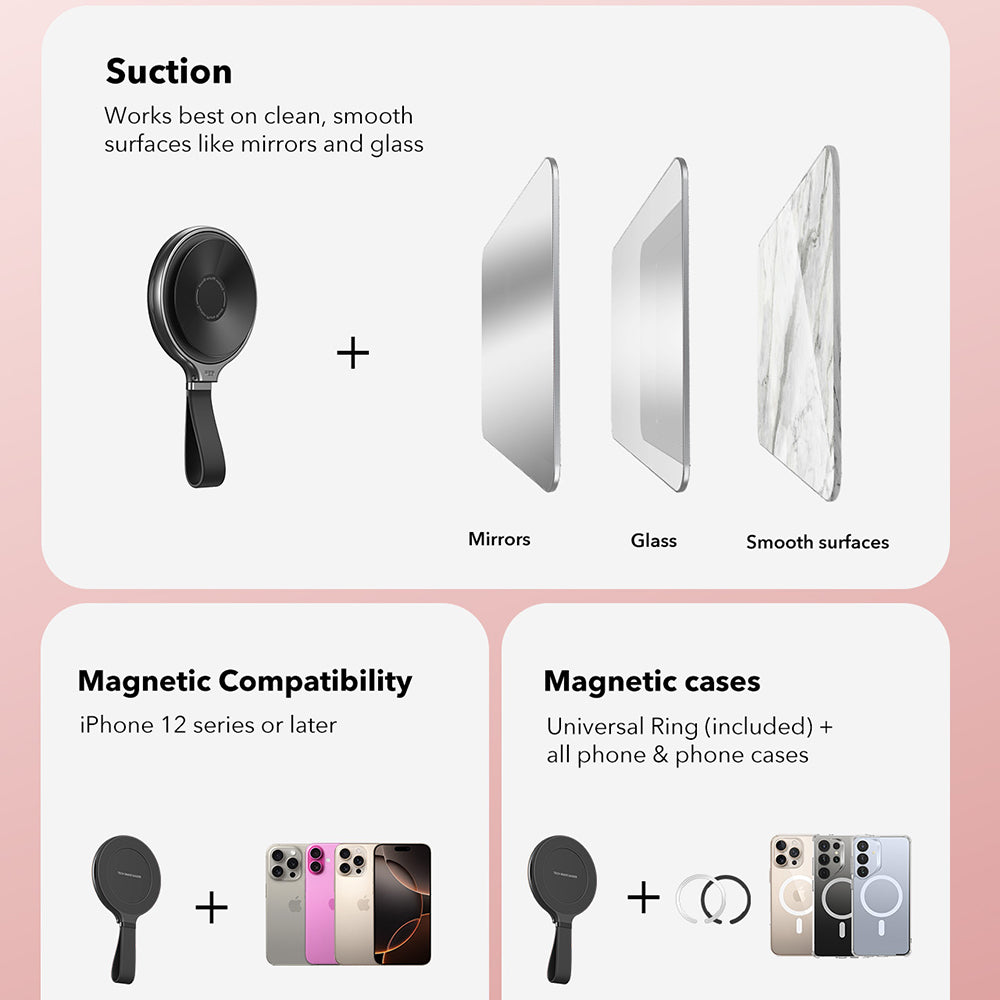 ESR HaloLock Leather Ring Holder, Universal, Black