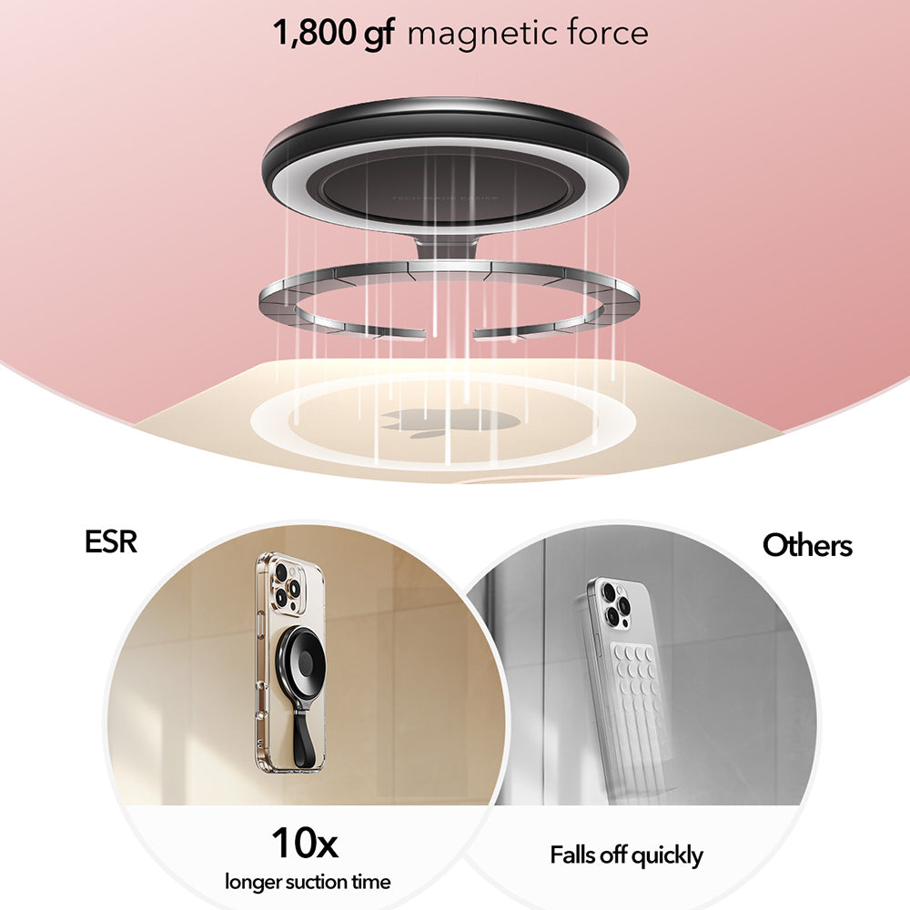 ESR HaloLock Leather Ring Holder, Universal, Black