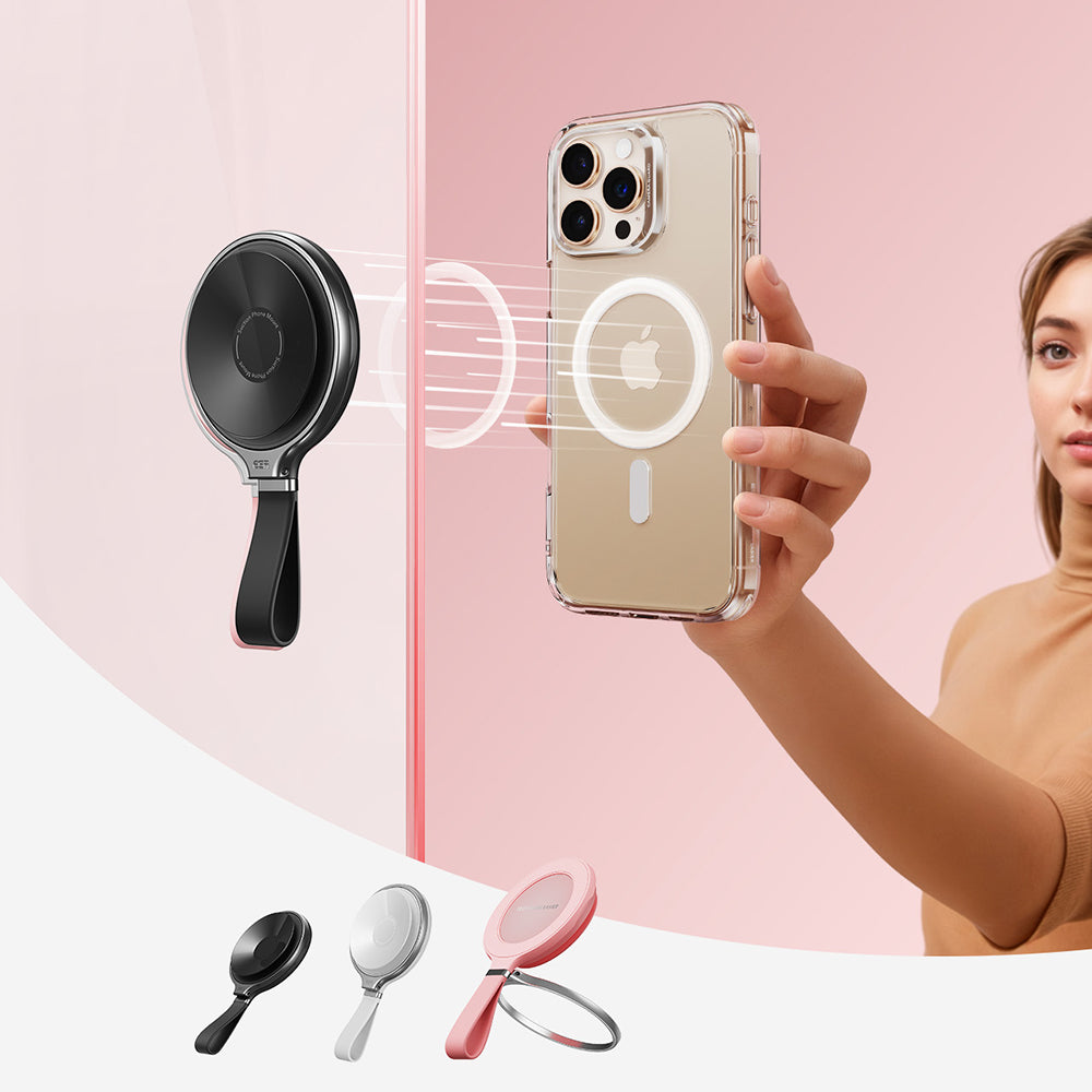 ESR HaloLock Leather Ring Holder, Universal, Black