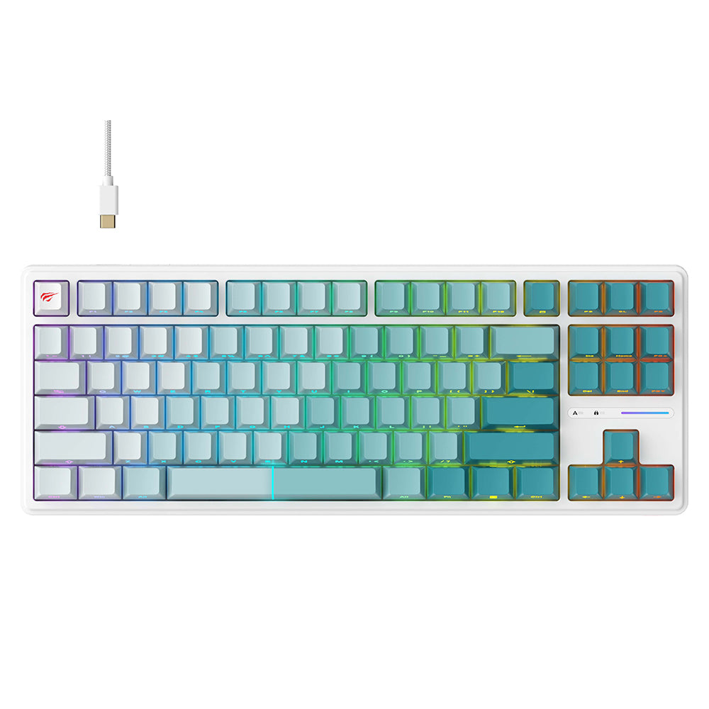 HAVIT KB901L Wired USB Gaming Keyboard, RGB, 1.8m, White Green