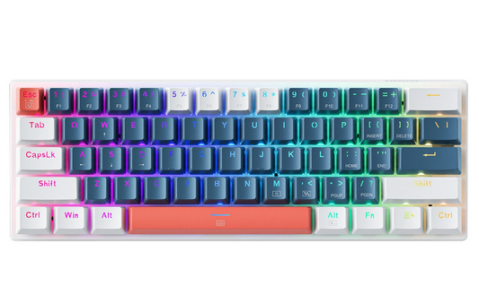 Wired USB Gaming Keyboard Machenike K500-B61 Mechanical, RGB, Backlight Brown, Blue White