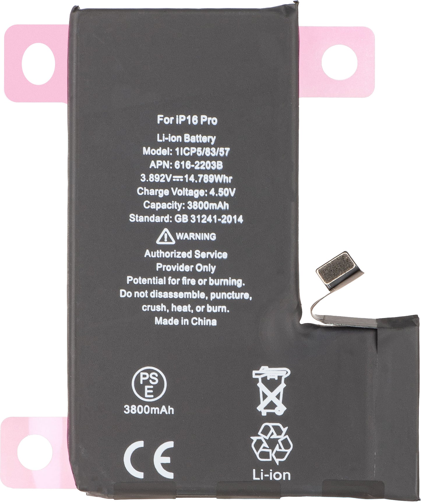 Apple iPhone 16 Pro Battery, High Capacity