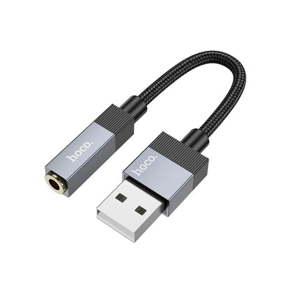 HOCO UPA32D Audio Adapter, USB-A - 3.5mm, Black
