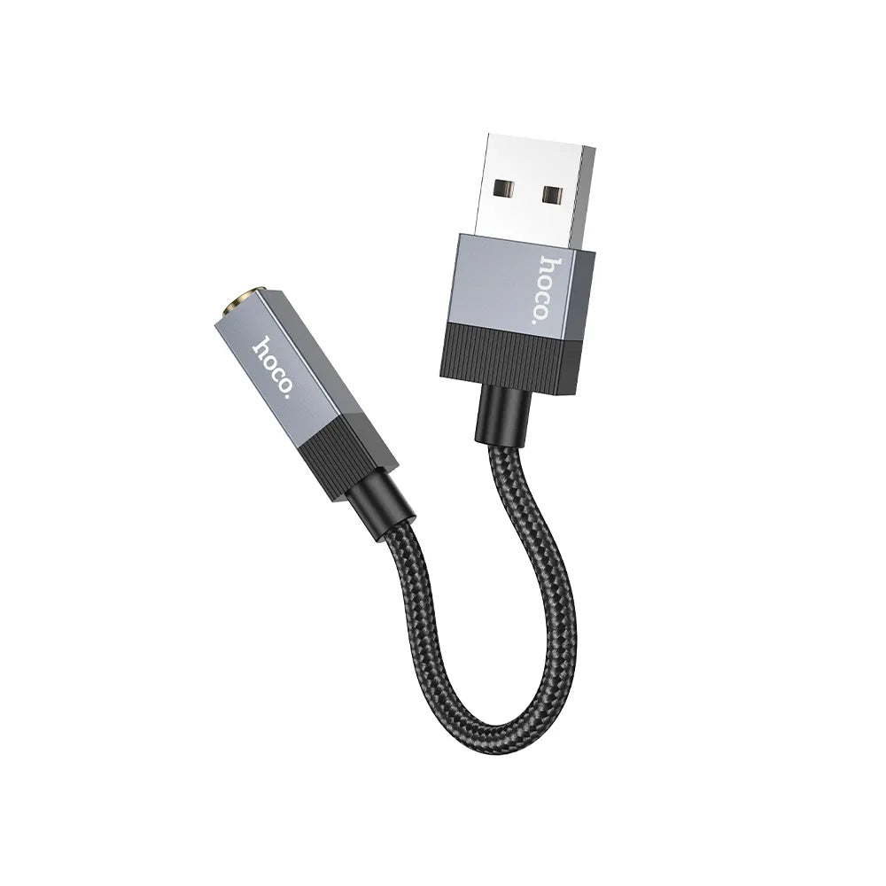 HOCO UPA32D Audio Adapter, USB-A - 3.5mm, Black