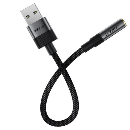 Acefast J13 Audio Adapter, USB-A - 3.5mm, Black