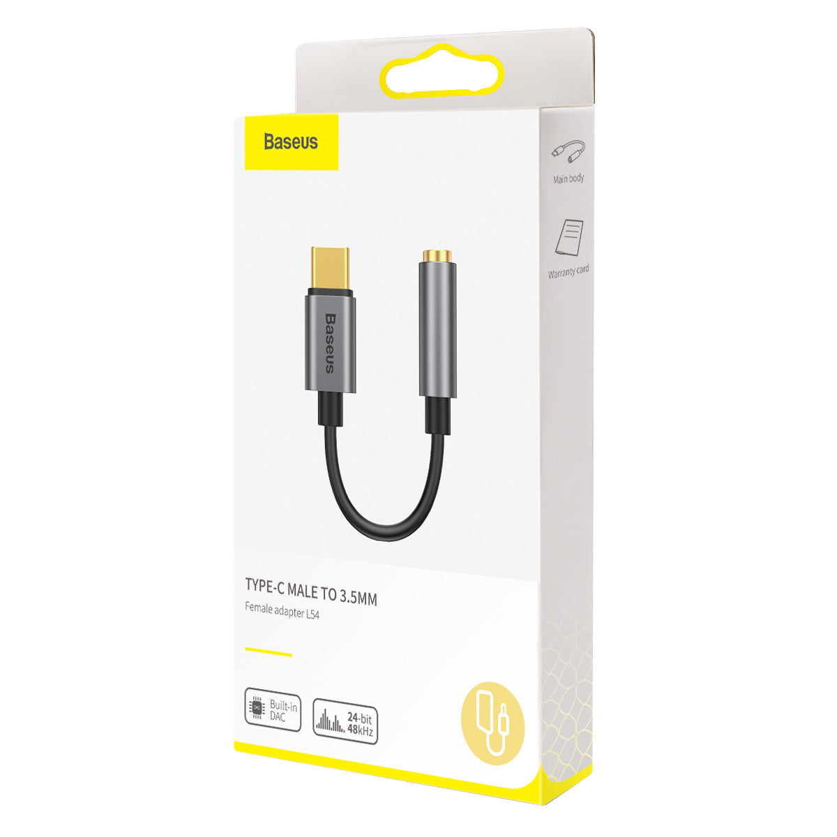 Audio Adapter 3.5mm - USB-C Baseus L54, Grey CATL54-0G