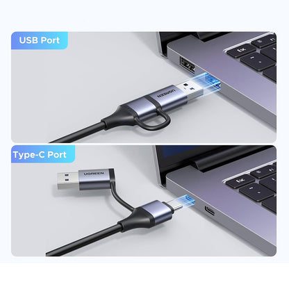UGREEN CM629 (15389) Gray USB-A / USB-C - HDMI Audio and Video Adapter