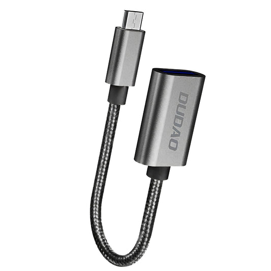 Adapter OTG microUSB - USB-A Dudao L15M, Black