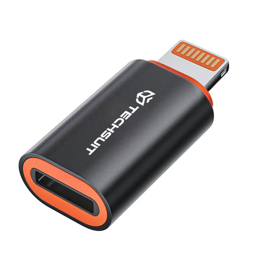 USB-C - Lightning Data and Charging Adapter Techsuit A3 HyperPort, Black Orange