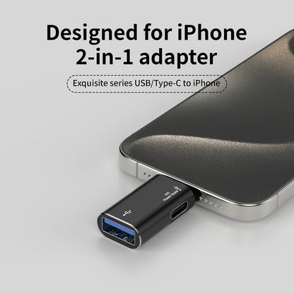 OTG Lightning - USB-A Techsuit A18 AluVoltX Adapter, Black