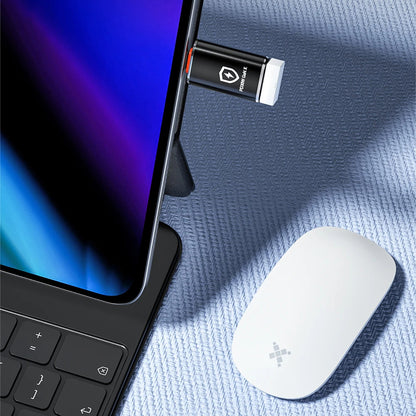 OTG Lightning - USB-A Techsuit A6 HyperPort Adapter, Black Orange