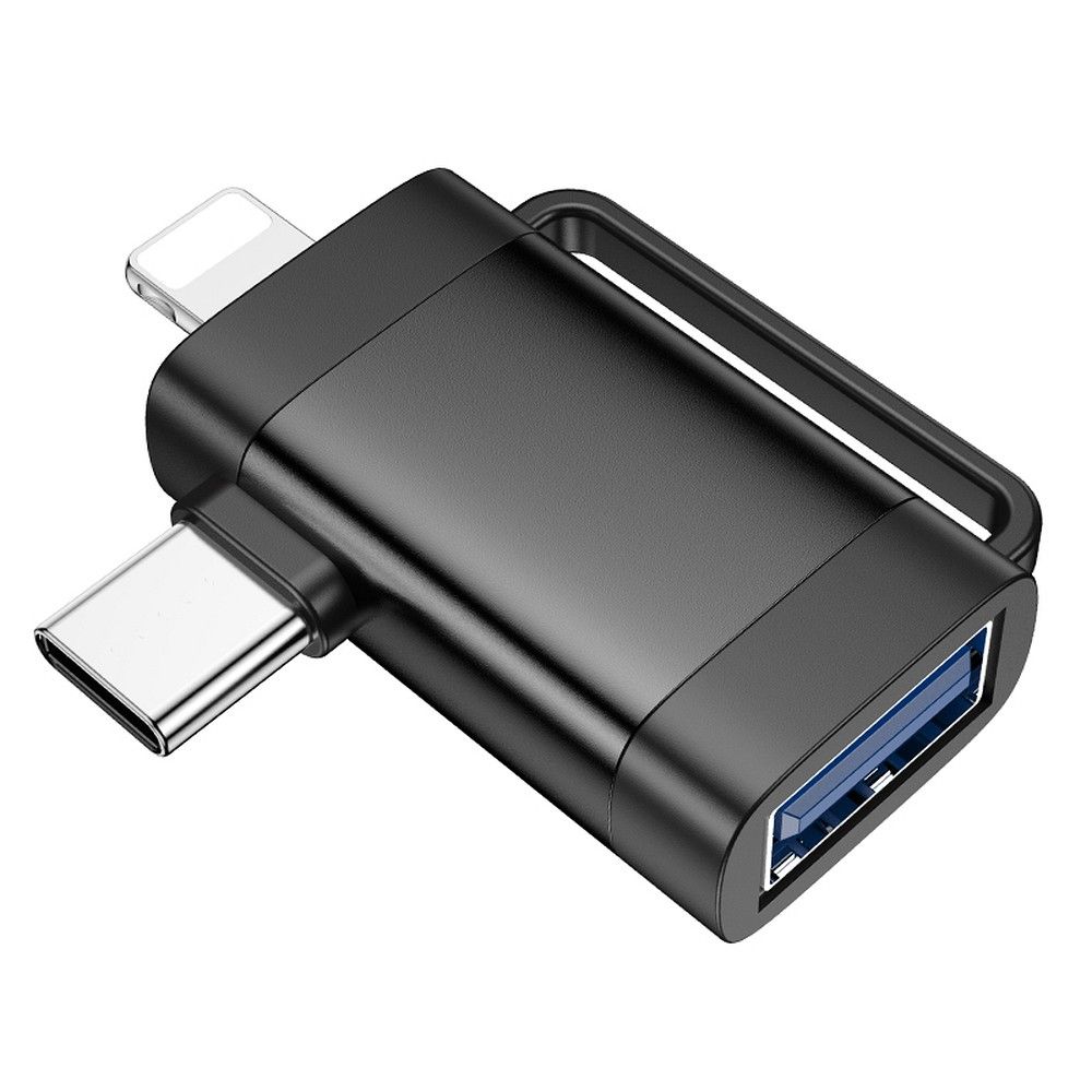 OTG Adapter USB-C / Lightning - USB-A HOCO UA31F, Black