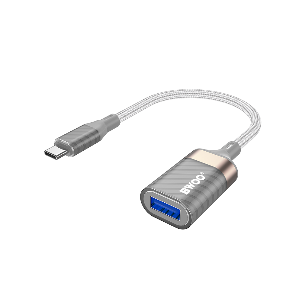 OTG USB-C to USB-A Adapter BWOO BZ69, Gray