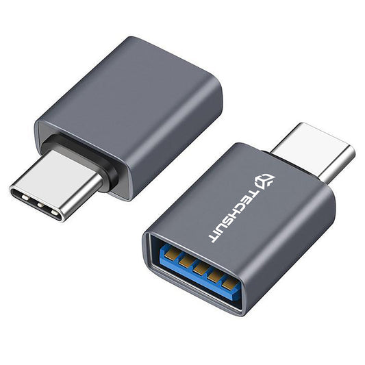 OTG USB-C to USB-A Adapter Techsuit A8 SlateVolt, Gray