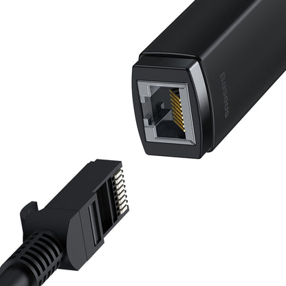 Baseus Lite Network Adapter, USB-C - RJ45, Black WKQX000301