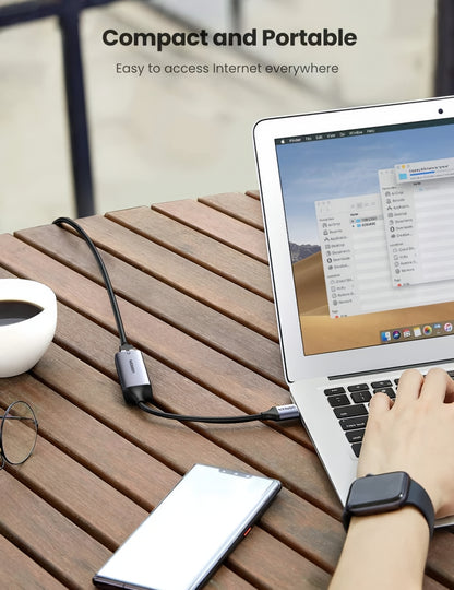 UGREEN CM209 Network Card, RJ45, USB, Gray