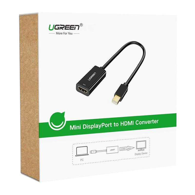 UGREEN MD112 Video Adapter, MiniDisplayPort - HDMI, Black