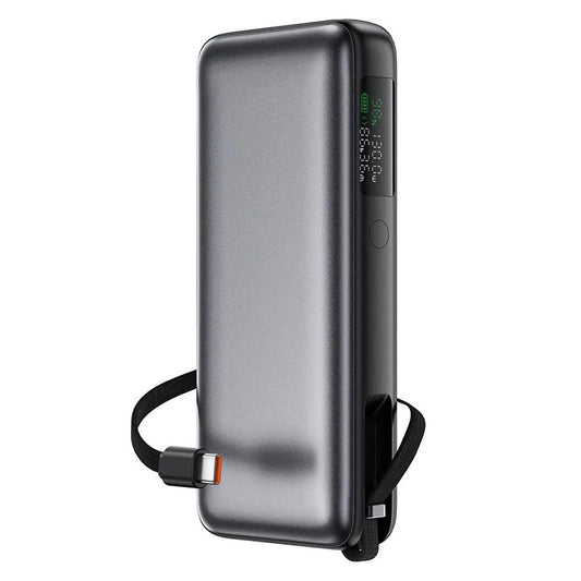 Acefast M22 External Battery, 20000mAh, 130W, QC + PD, 1 x USB-A - 2 x USB-C, Black
