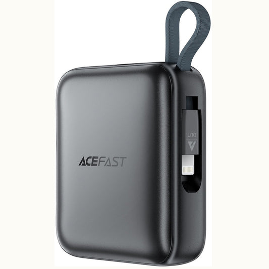 Acefast M23 External Battery, 10000mAh, 22.5W, QC + PD, 1 x Lightning - 2 x USB-C, Gray