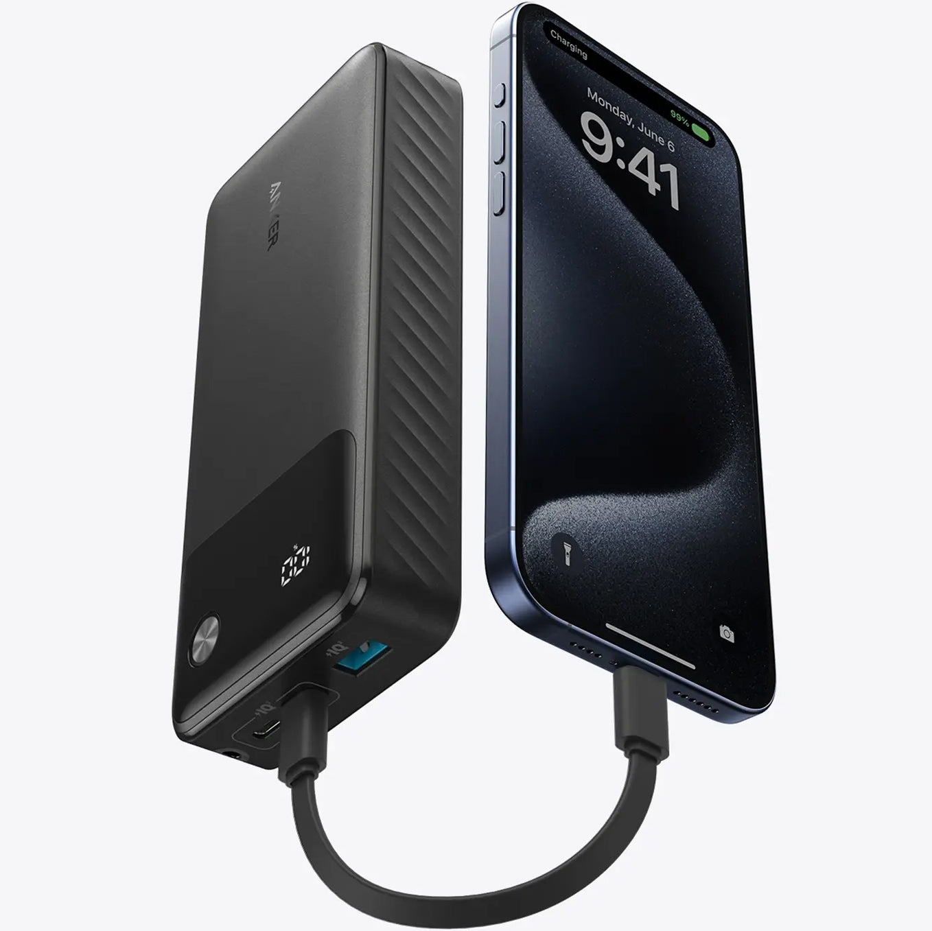 Anker External Battery, 20000mAh, 30W, QC + PD, 1 x USB-A - 2 x USB-C, Black A1384G11