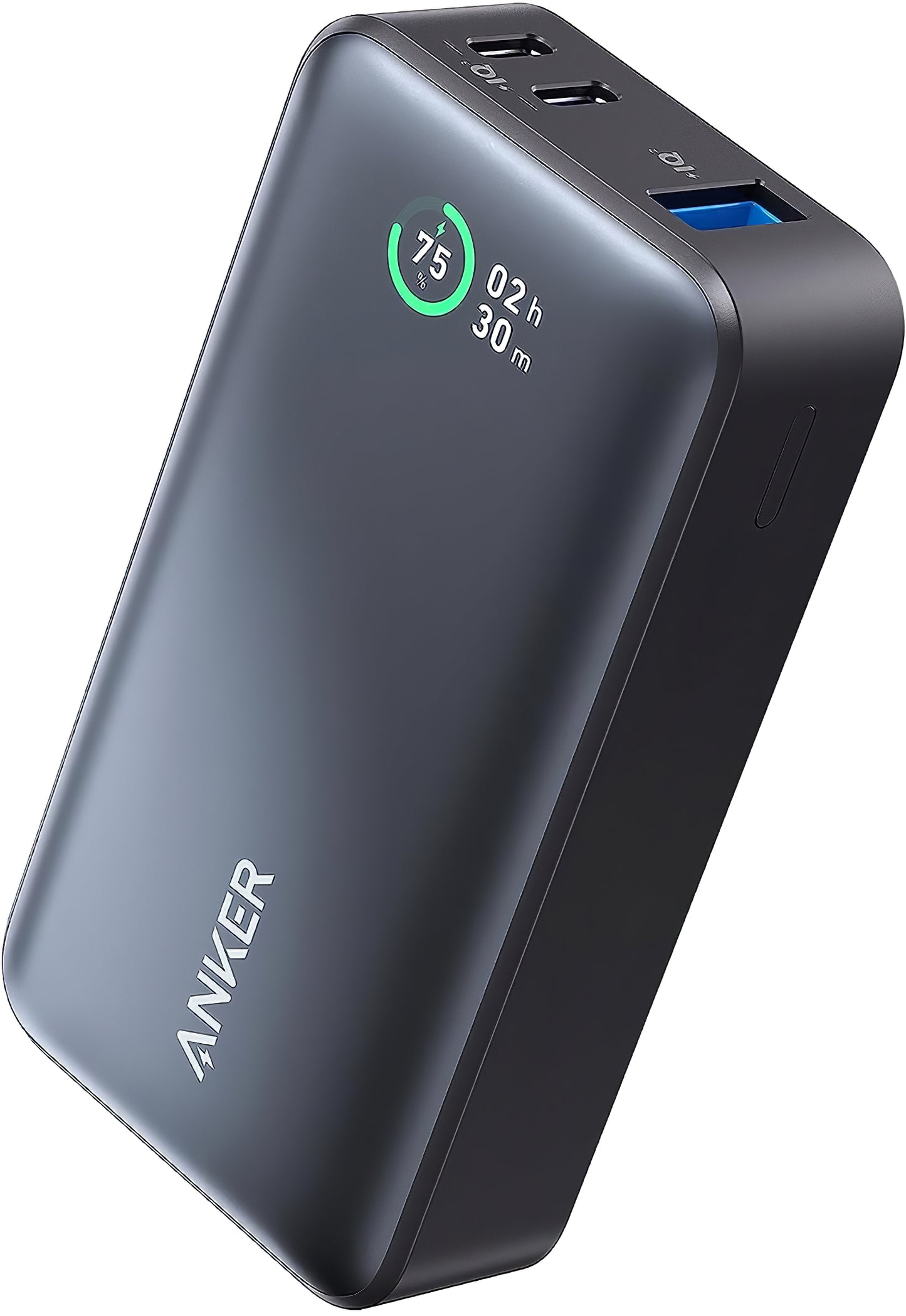 Anker 533 External Battery, 10000mAh, 30W, QC + PD, 1 x USB-A - 2 x USB-C, Black A1256G12