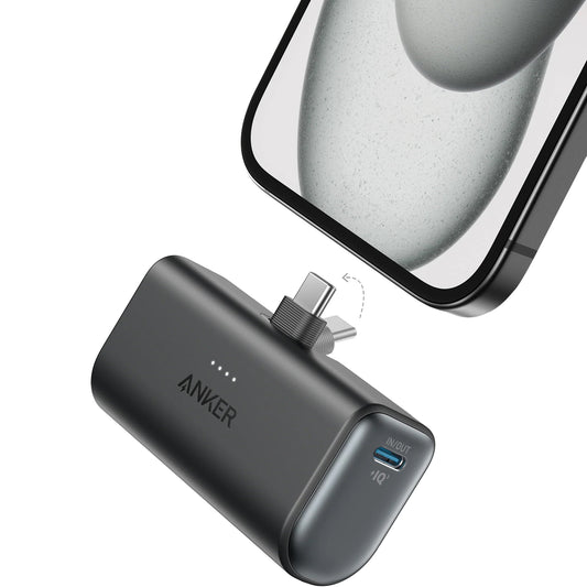 Anker Nano External Battery, 5000mAh, 22.5W, PD, 2 x USB-C, Black A1653H11