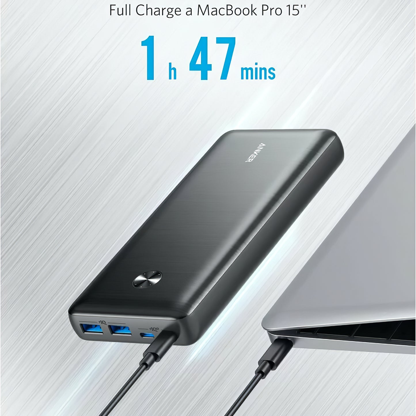 Anker PowerCore III Elite External Battery, 25600mAh, 87W, QC + PD, 2 x USB-A - 2 x USB-C, Black A1291H11