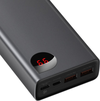 Baseus Adaman External Battery, 20000mAh, 65W, QC + PD, 1 x USB-C - 2 x USB-C, Black, Resealed PPIMDA-D01