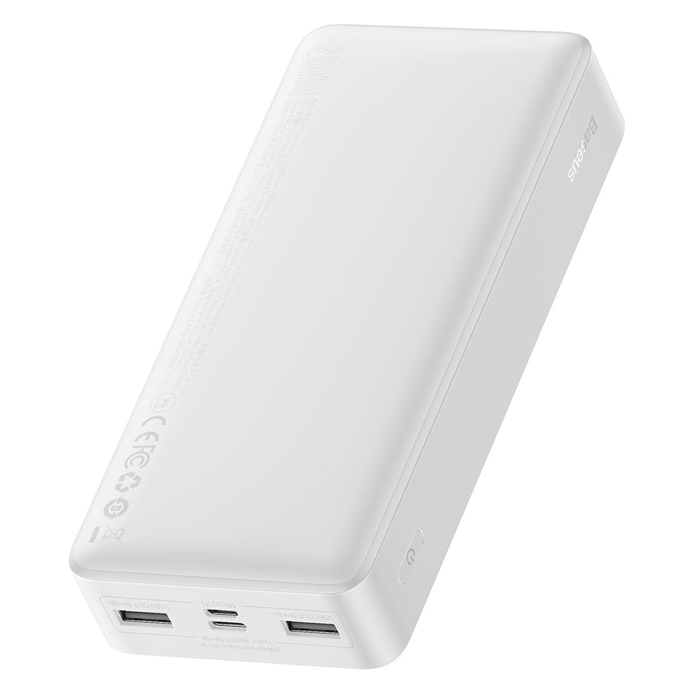 Baseus Bipow External Battery, 20000mAh, 15W, 1 x USB-C - 2 x USB-A, White PPBD050102