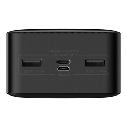 Baseus Bipow External Battery, 30000mAh, 15W, 1 x USB-C - 2 x USB-A, Black PPBD050201